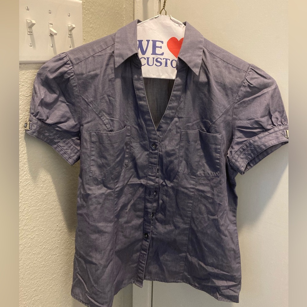 Express V-Neck Button Down - image 1